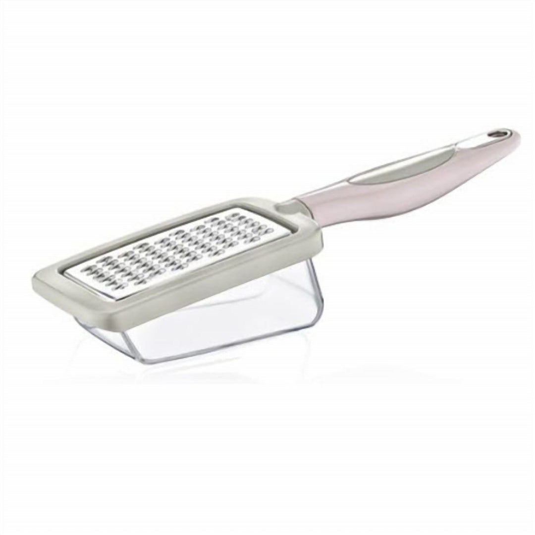 1-Side Stainless Steel Cheese Grater with Container and Rubber Base