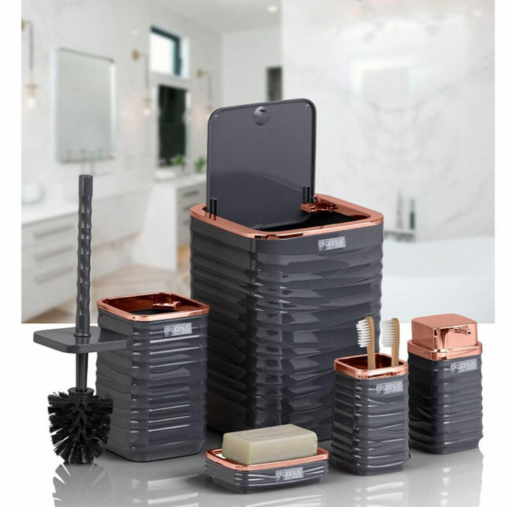 Matte Easy-Clean 5 Piece Bathroom Set with Soap Dispenser