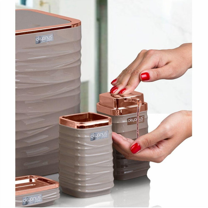 Matte Easy-Clean 5 Piece Bathroom Set with Soap Dispenser