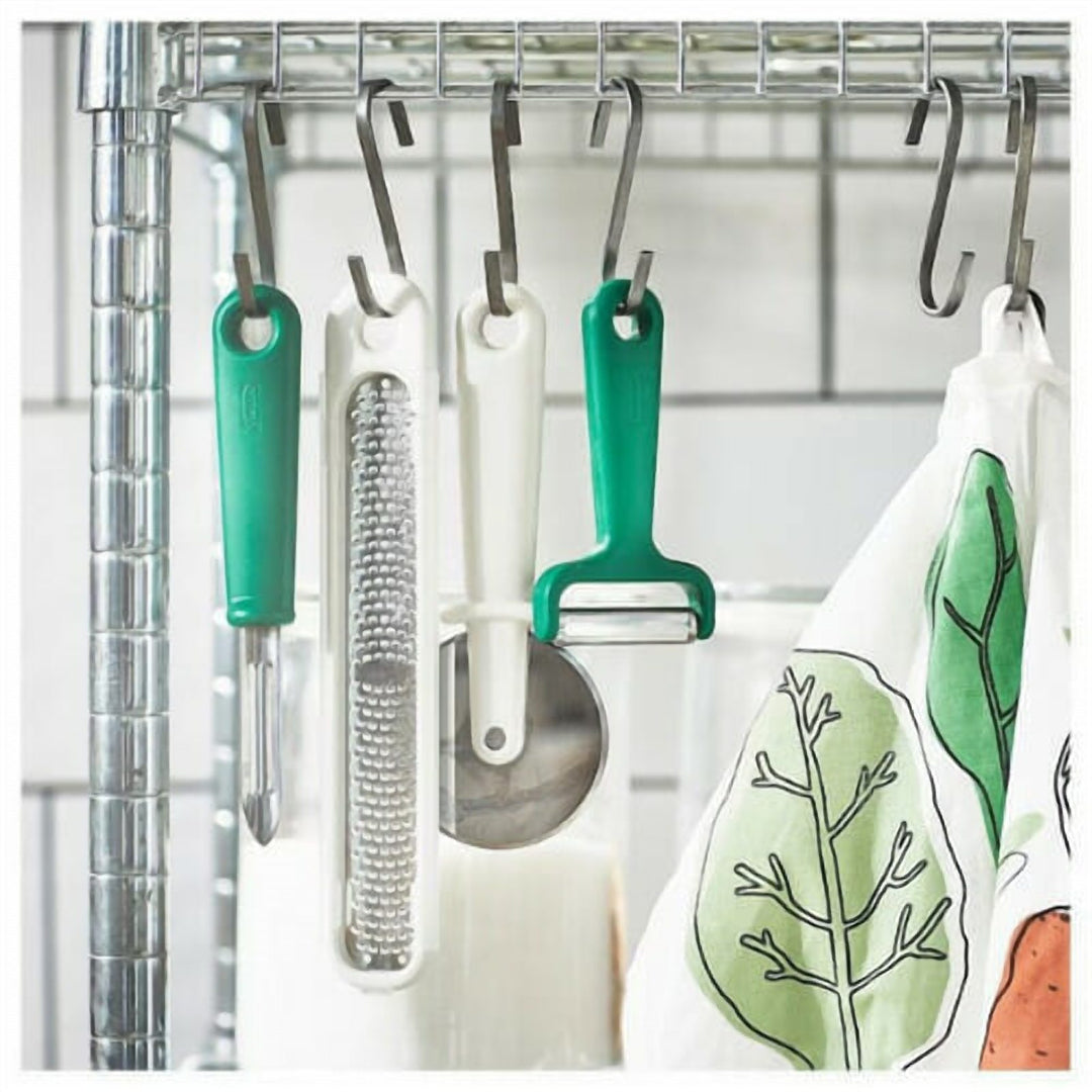 Bright Green Vegetable Peeler with an Ergonomic Grip Handle