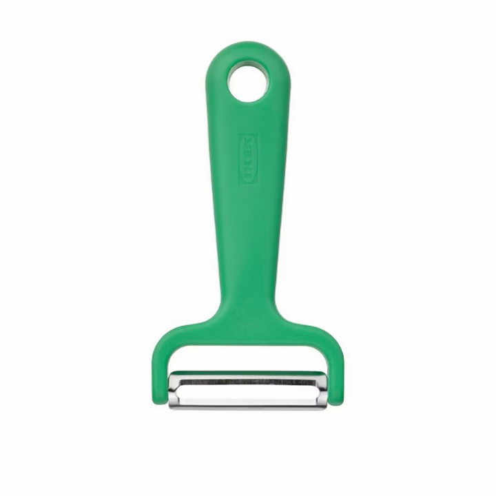 Bright Green Vegetable Peeler with an Ergonomic Grip Handle