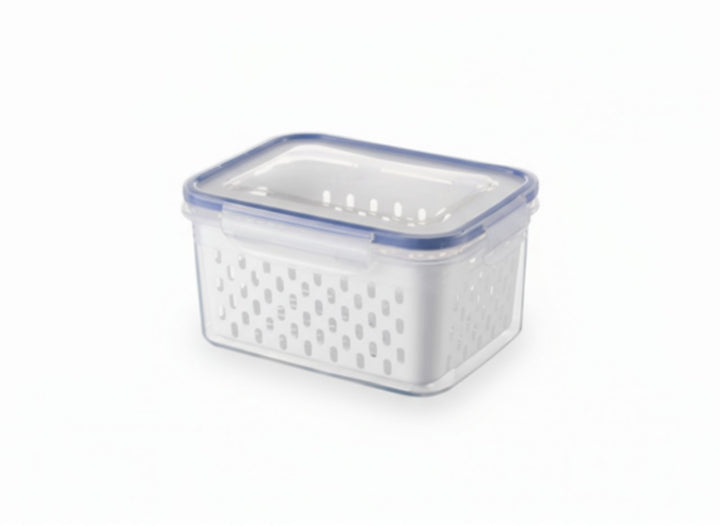 Food Storage Container with Drain Strainer 0.8 L or 1.6 L