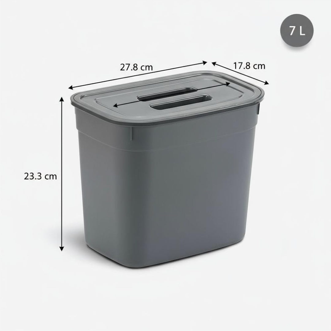 7 L Hanging Plastic Bin with Lid for a Kitchen Cabinet Door