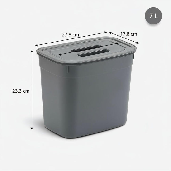 7 L Hanging Plastic Bin with Lid for a Kitchen Cabinet Door