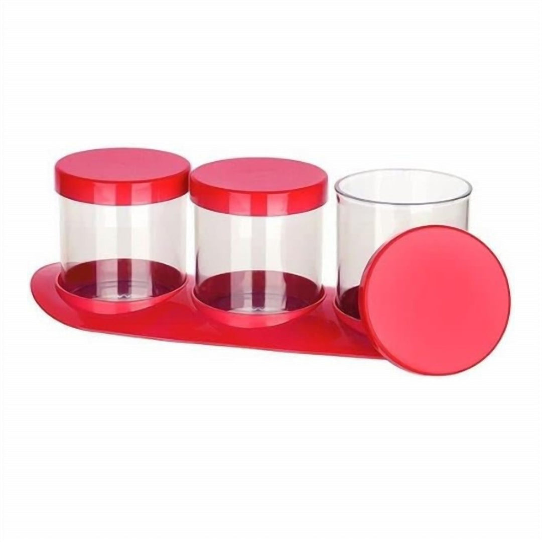 Set of 3 Spice Jars 500 ml Each with a Spoon in Every Lid