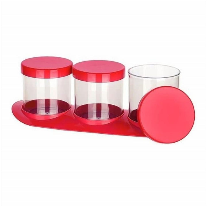 Set of 3 Spice Jars 500 ml Each with a Spoon in Every Lid