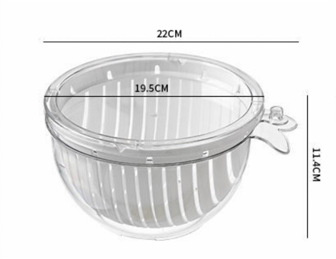 Double Layer Draining Basket with Washing Basin for Rice and Herbs