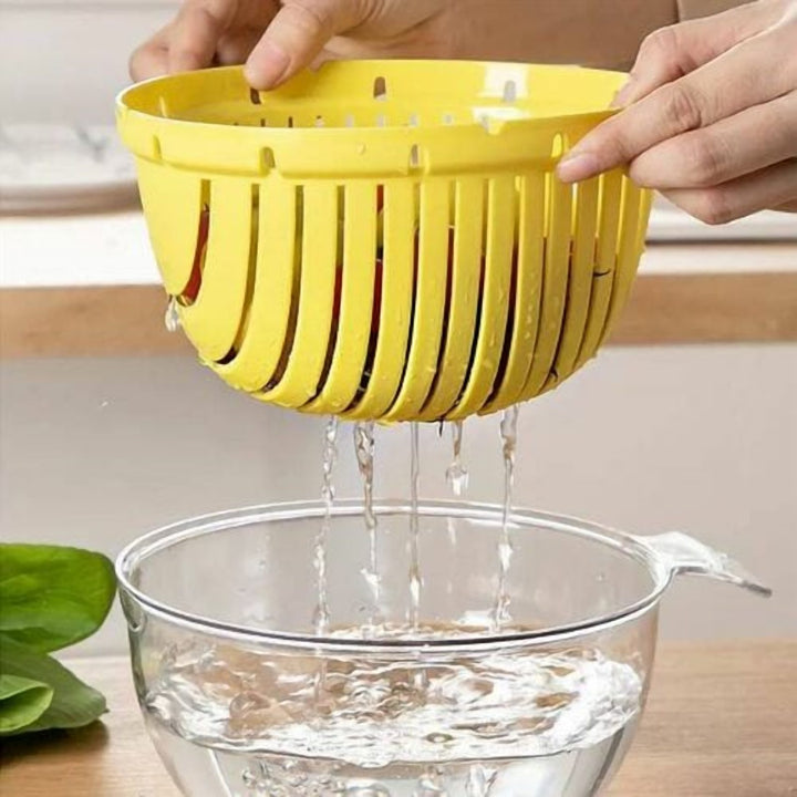 Double Layer Draining Basket with Washing Basin for Rice and Herbs