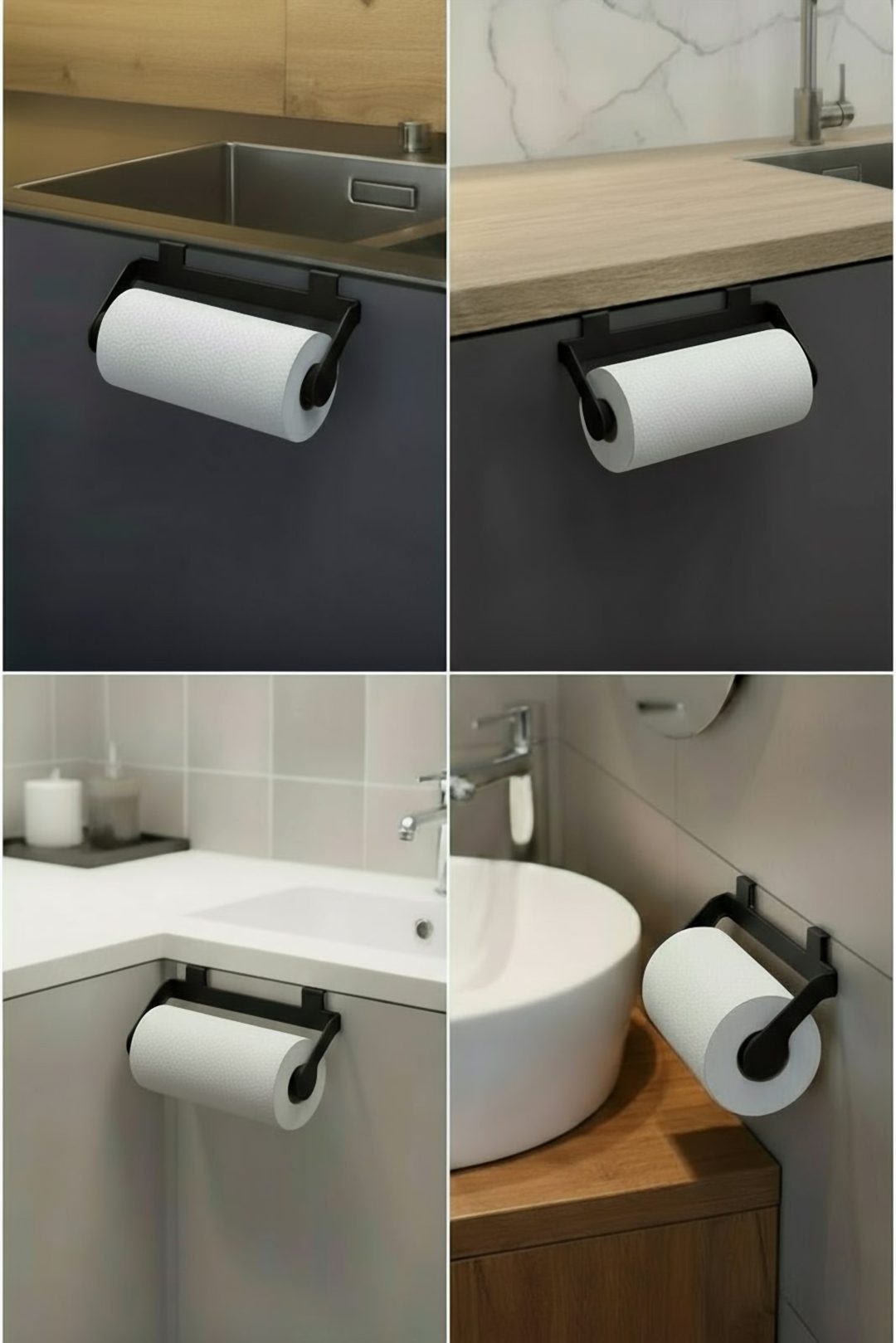 Under Cabinet Paper Towel Holder 24 cm, Wall Mounted, Plastic