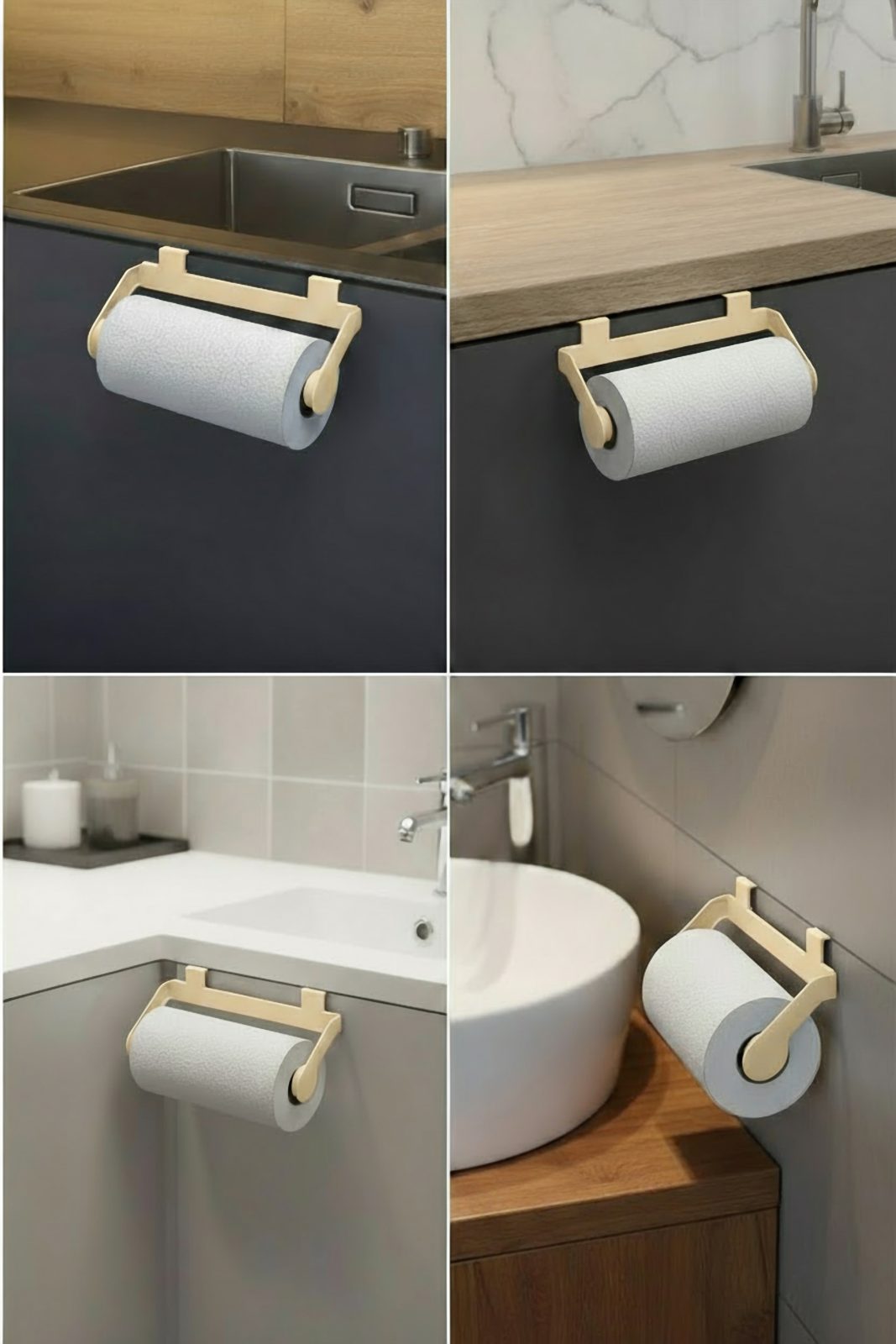 Under Cabinet Paper Towel Holder 24 cm, Wall Mounted, Plastic