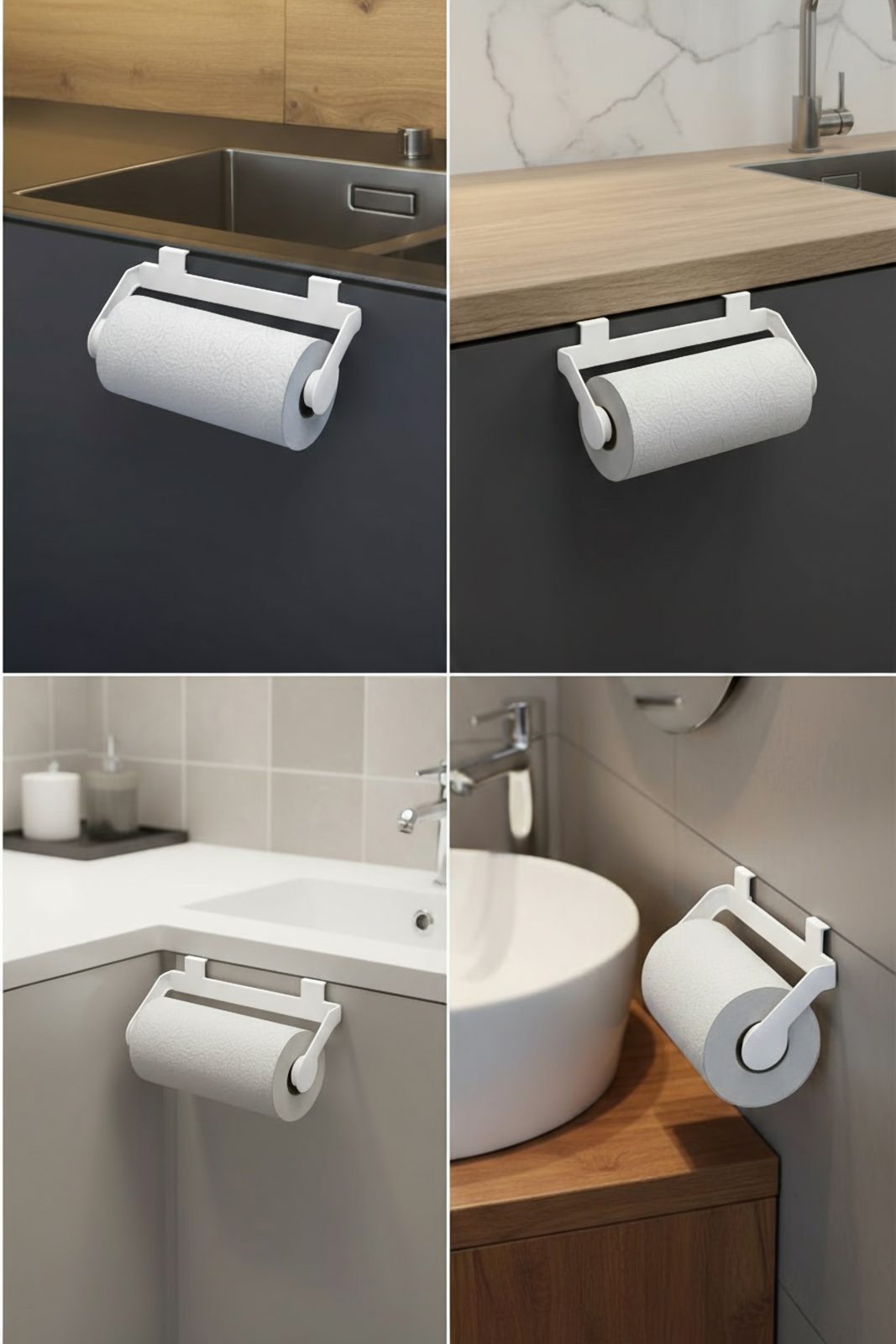 Under Cabinet Paper Towel Holder 24 cm, Wall Mounted, Plastic