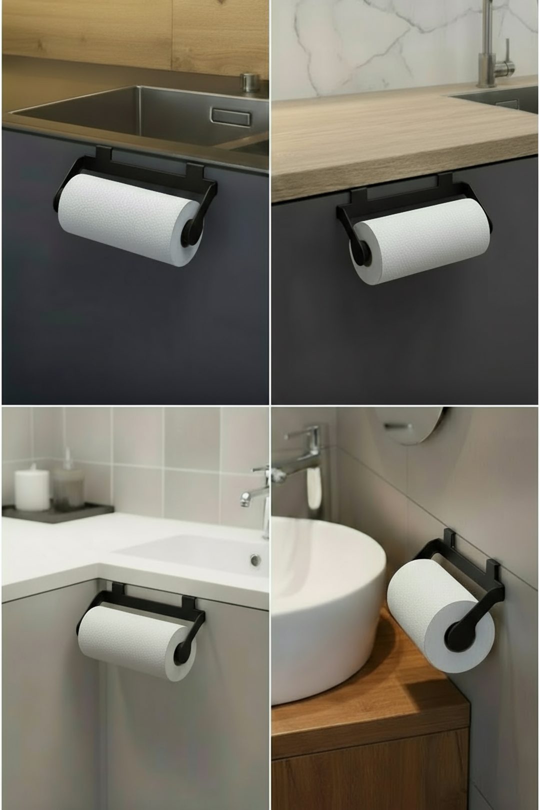 Under Cabinet Paper Towel Holder 24 cm, Wall Mounted, Plastic