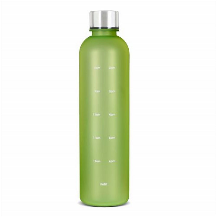 1 L Water Bottle with Time Marker, Lock Lid and Grip Handle
