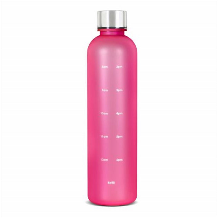 1 L Water Bottle with Time Marker, Lock Lid and Grip Handle