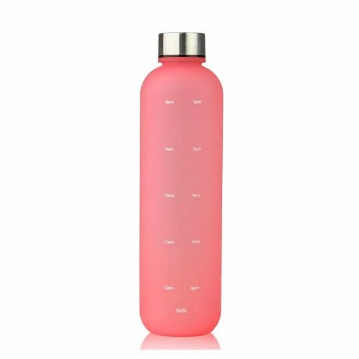 1 L Water Bottle with Time Marker, Lock Lid and Grip Handle