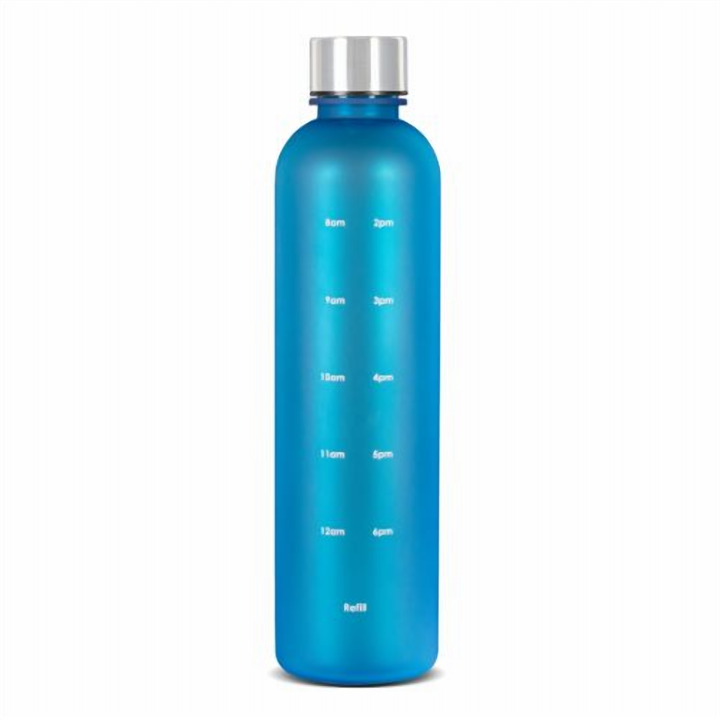 1 L Water Bottle with Time Marker, Lock Lid and Grip Handle