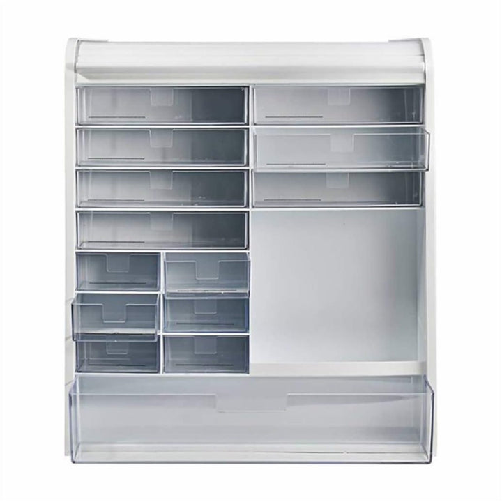 Wall Mounted Medicine Cabinet with 14 Shelves, 48 x 42 cm, White