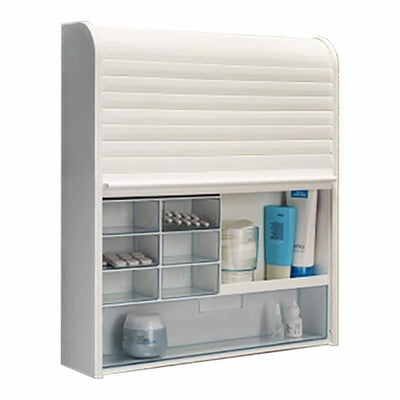Wall Mounted Medicine Cabinet with 14 Shelves, 48 x 42 cm, White