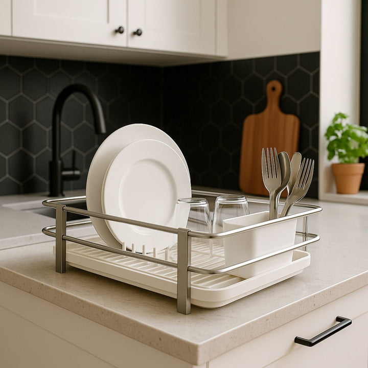 Aluminium Dish Rack with Adjustable Spoon Rest and High Pot Barriers
