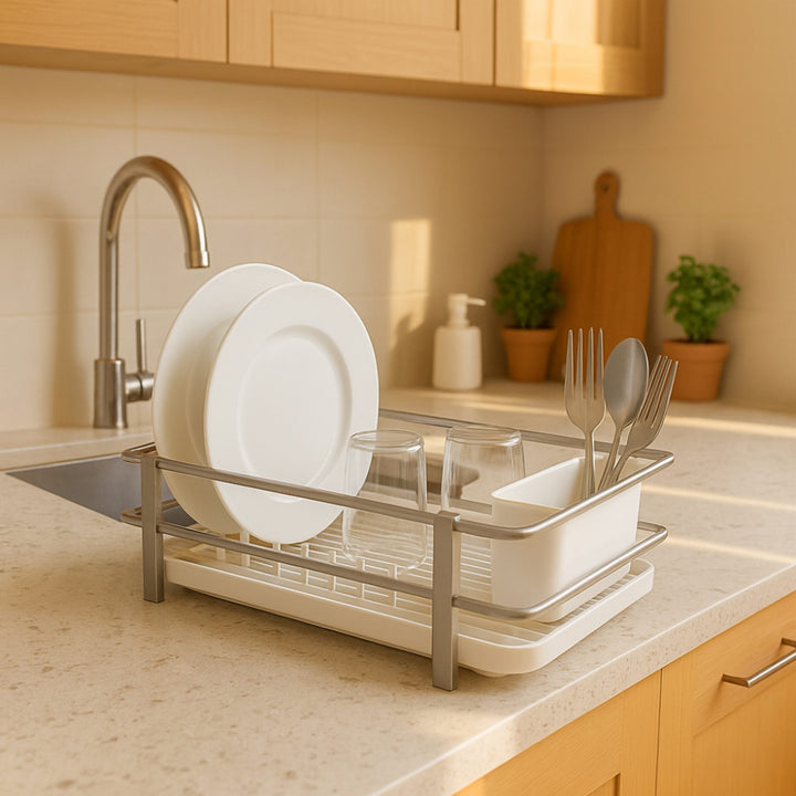 Aluminium Dish Rack with Adjustable Spoon Rest and High Pot Barriers
