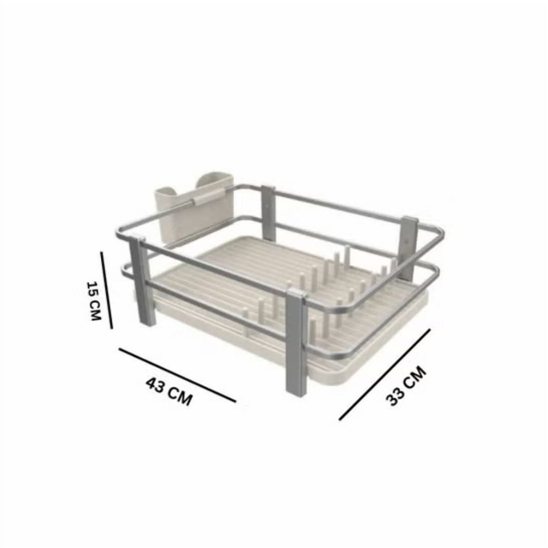 Aluminium Dish Rack with Adjustable Spoon Rest and High Pot Barriers