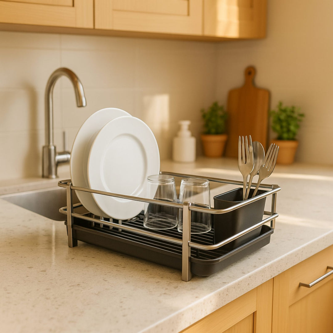 Aluminium Dish Rack with Adjustable Spoon Rest and High Pot Barriers