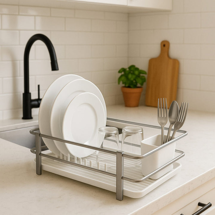 Aluminium Dish Rack with Adjustable Spoon Rest and High Pot Barriers