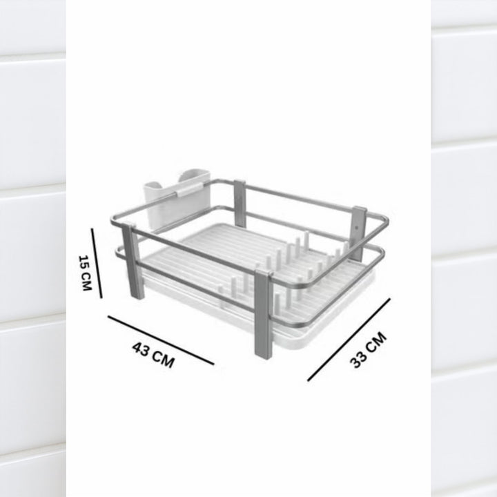 Aluminium Dish Rack with Adjustable Spoon Rest and High Pot Barriers
