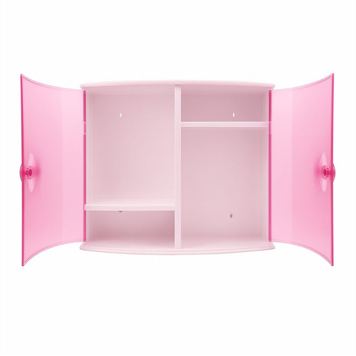 Transparent Wall Cabinet 38 x 32 x 17 cm with 2 Doors and Shelf