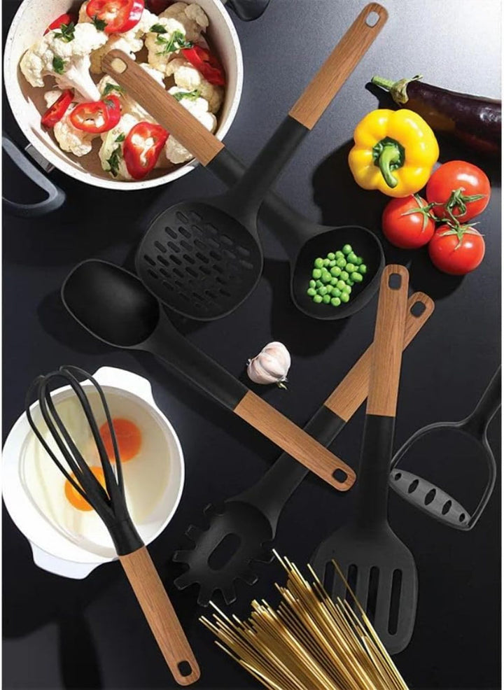 Wooden Cooking Tools Bundle for Non-Stick Pans, Pots and Trays