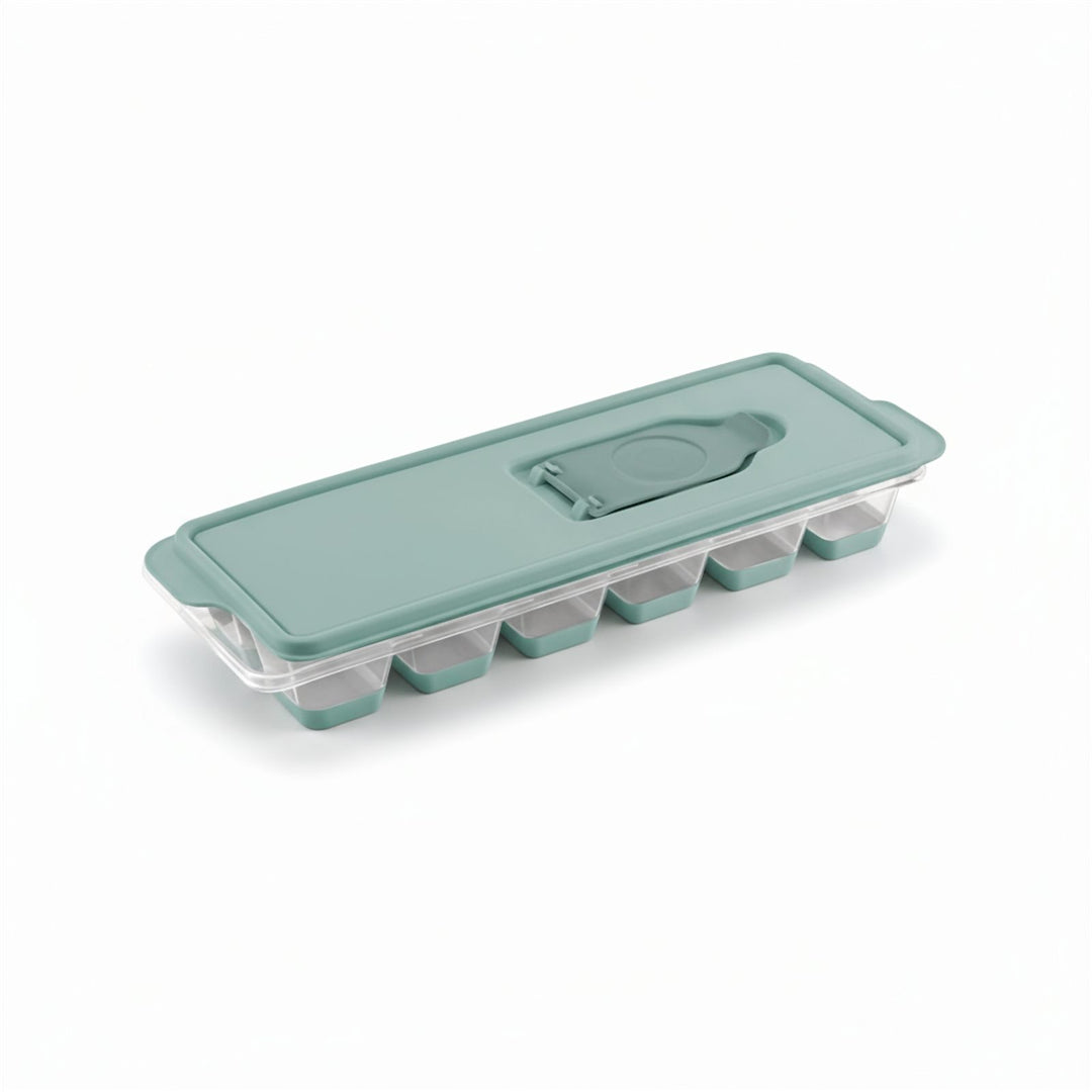 Silicone Push Out Ice Cube Mould with Removable Lid, 12 Cubes