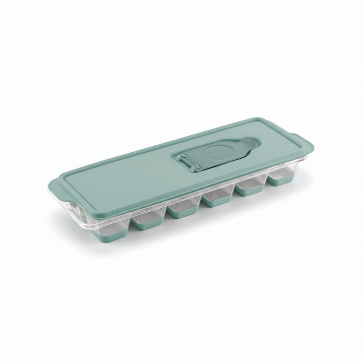 Silicone Push Out Ice Cube Mould with Removable Lid, 12 Cubes