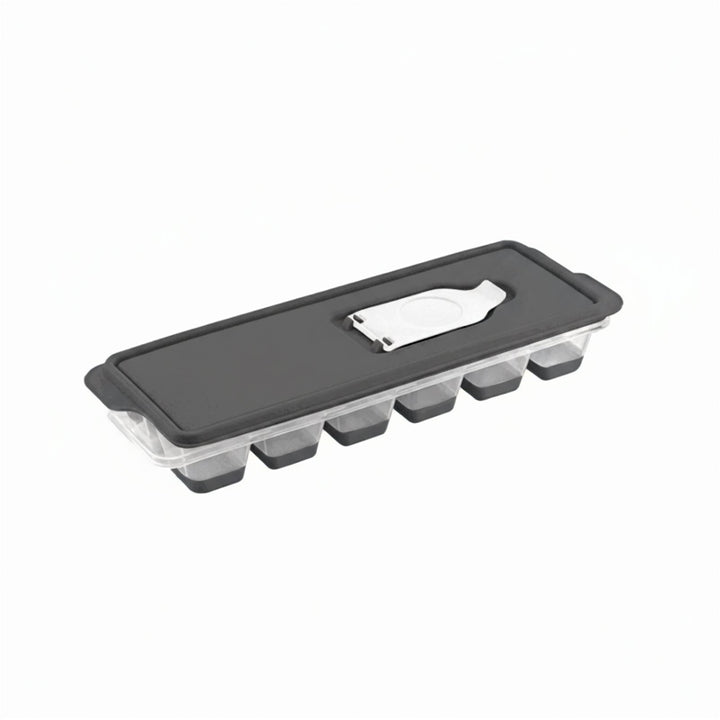 Silicone Push Out Ice Cube Mould with Removable Lid, 12 Cubes