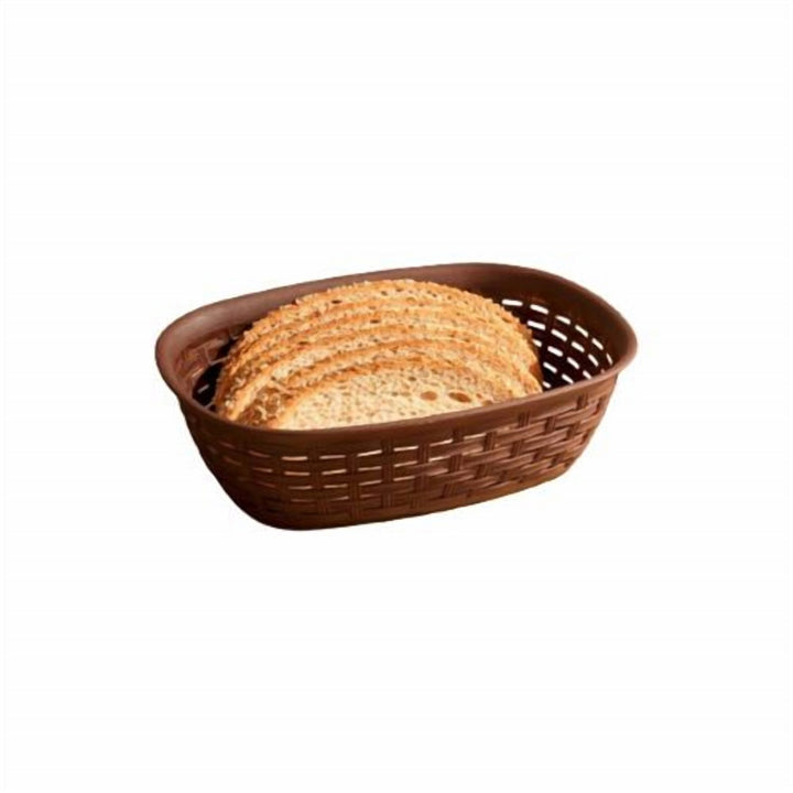 Woven Faux Rattan Bread Basket, Oval Stackable Fruit Holder