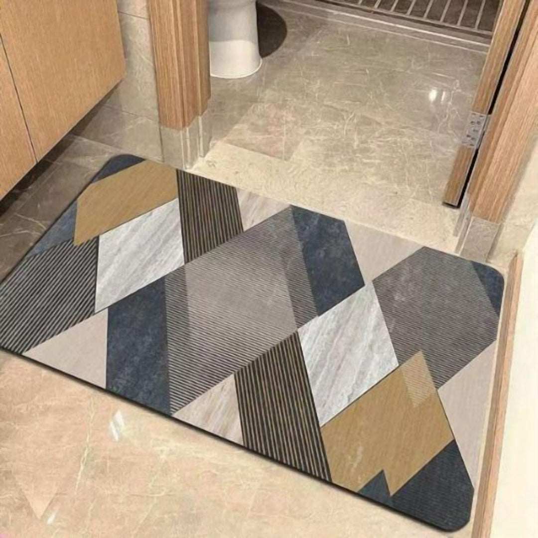 Absorbent Bath Floor Mat 45 x 75 cm with Non Slip Rubber Base