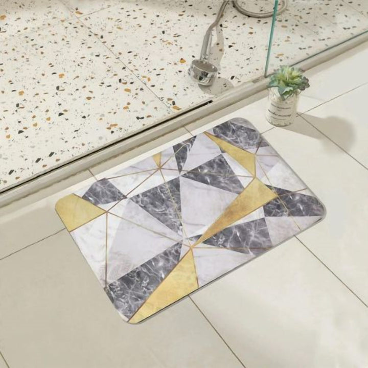 Absorbent Bath Floor Mat 45 x 75 cm with Non Slip Rubber Base