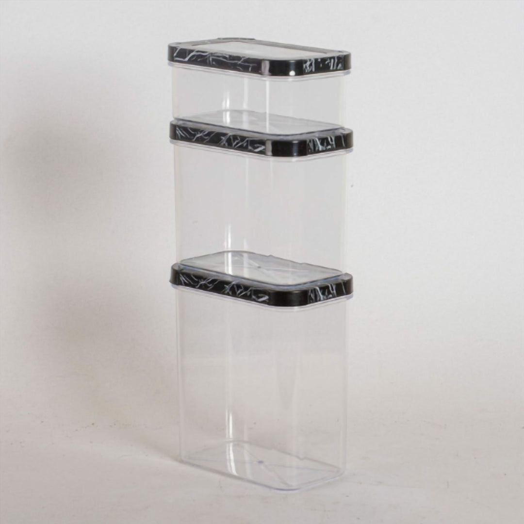 1.8 L Food Storage Box Set of 3 with Clip Lids for Soup and Stew
