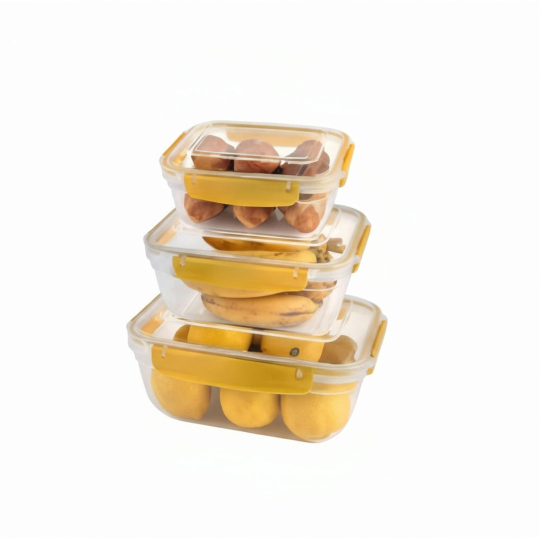 Food Storage Set of 3 with Clip Lock Lids, 1.4 L Largest Box