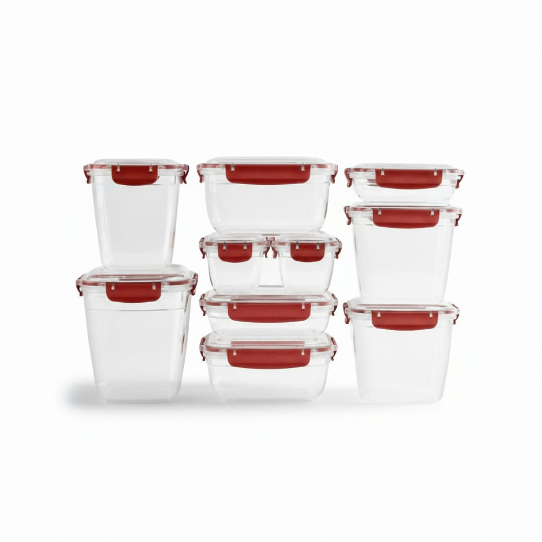 4 Piece Food Storage Box Set with Clip Lids, 1.68 L, 23 x 12 cm