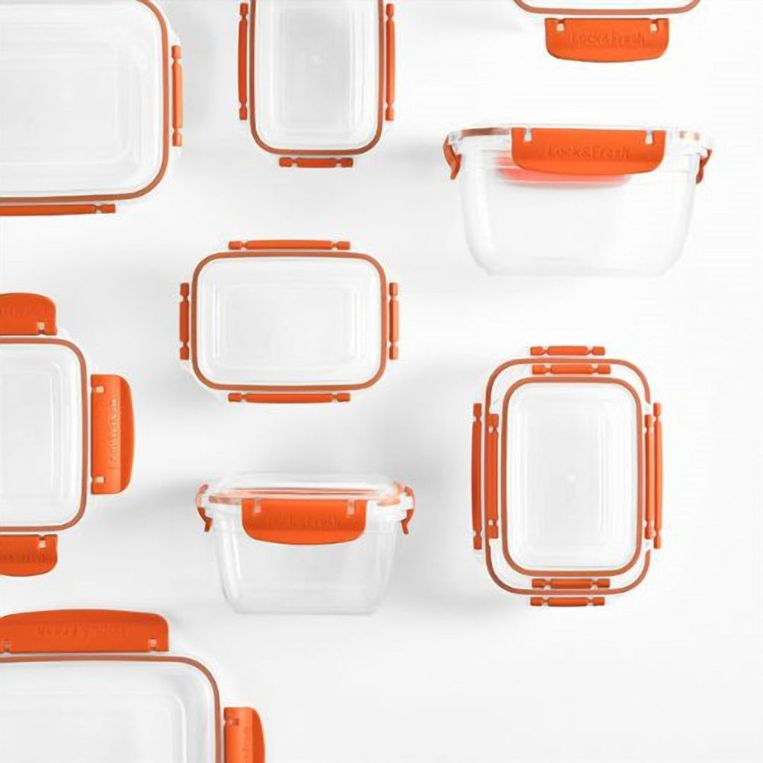 4 Piece Food Storage Box Set with Clip Lids, 1.68 L, 23 x 12 cm