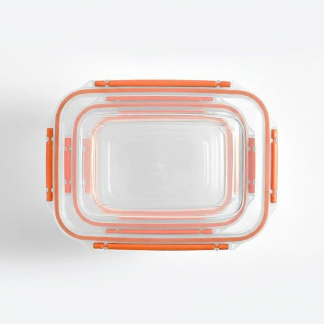 4 Piece Food Storage Box Set with Clip Lids, 1.68 L, 23 x 12 cm