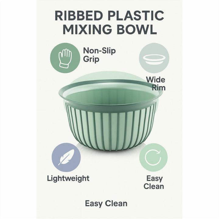 Green Ribbed Plastic Utility Basin 2 L and 5 L for Soaking