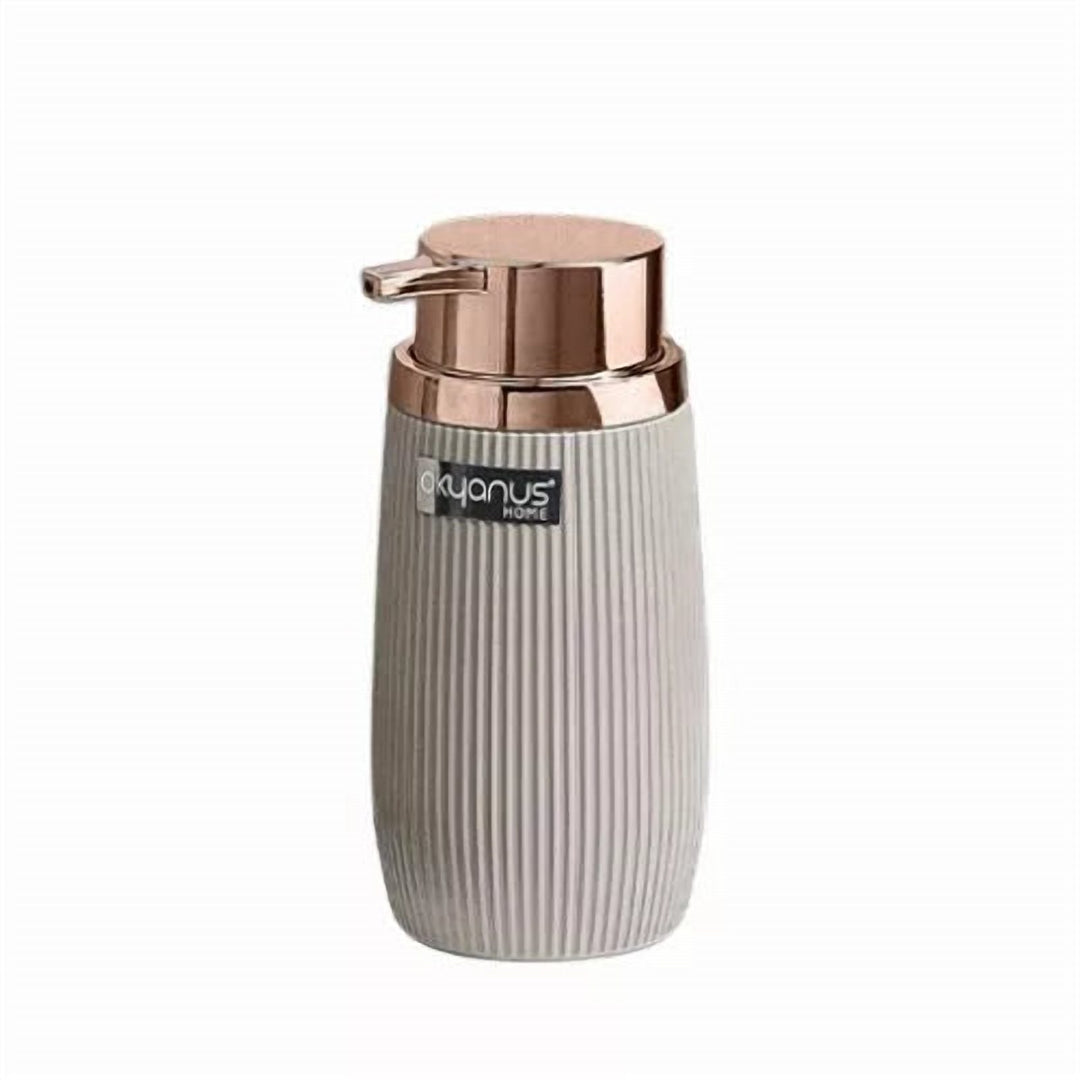 Striped Soap Dispenser 300 ml, Non-Drip Pump, 8 cm Wide Base