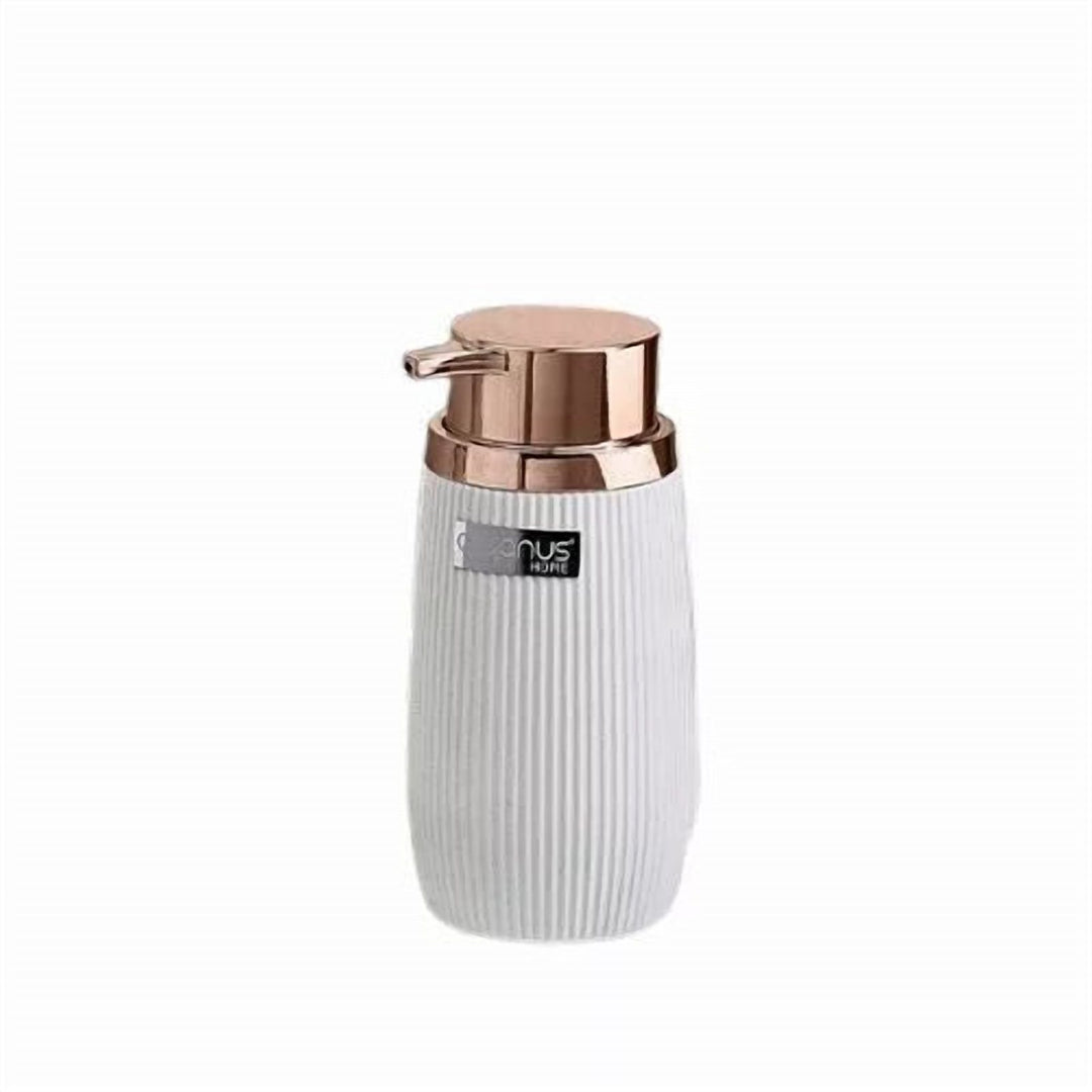 Striped Soap Dispenser 300 ml, Non-Drip Pump, 8 cm Wide Base