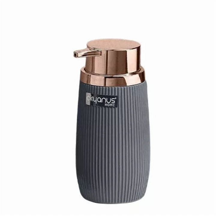 Striped Soap Dispenser 300 ml, Non-Drip Pump, 8 cm Wide Base