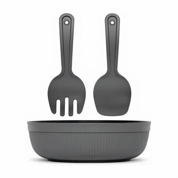 4 L Salad Bowl with Serving Spoon and Fork, Dishwasher Safe
