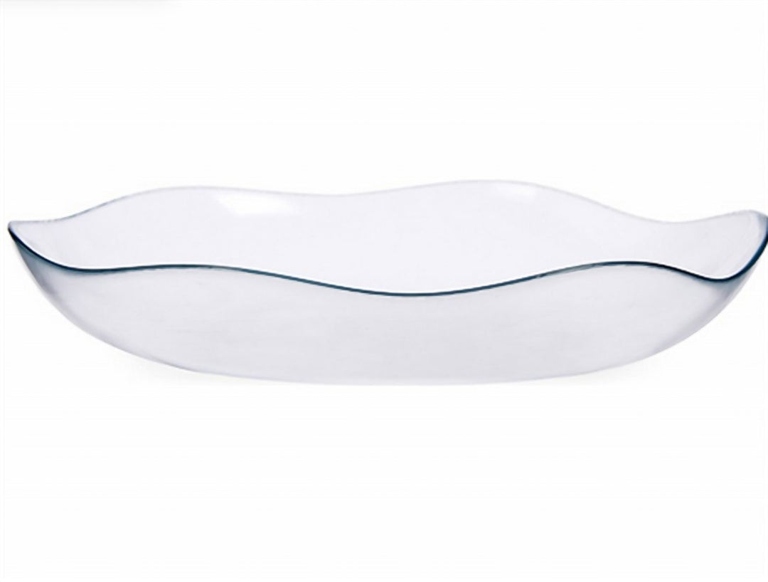 Glass Serving Plate 30 cm, Flat Platter for Cake and Mezze