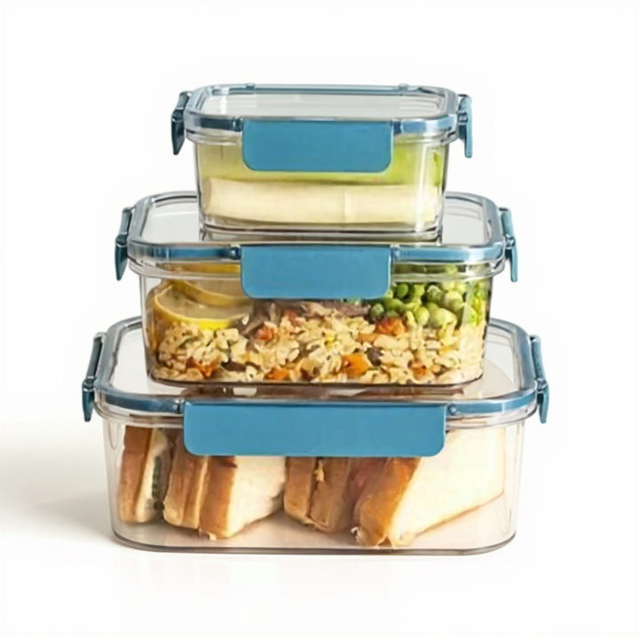 Plastic Lunch Box Set of 3 Pieces, One Box for Each Person