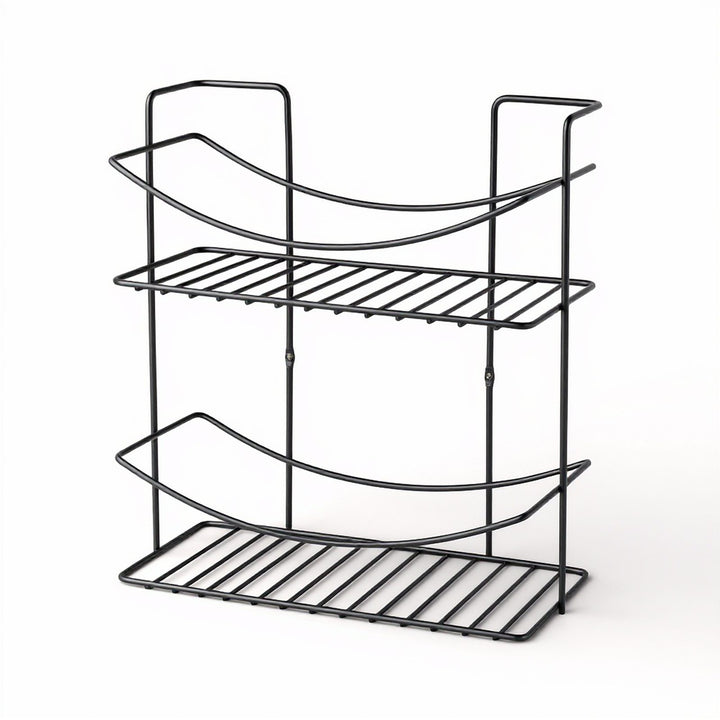 SUS304 Stainless Steel Corner Shower Caddy, 2 Tier with Rail
