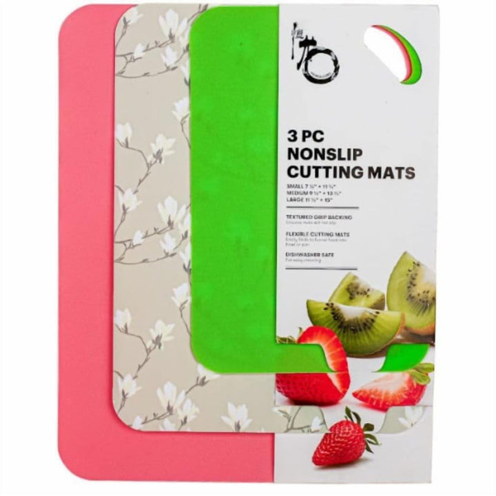 BPA Free Silicone Cutting Board Set of 3, Non Slip Rolling Mats